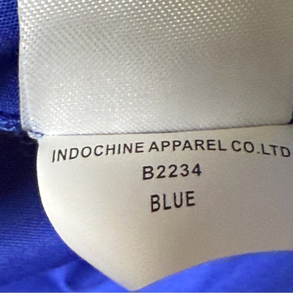 Band of the Free Blue Puff Sleeve Mini Dress Cotton Cobalt Blue Large - Picture 7 of 7